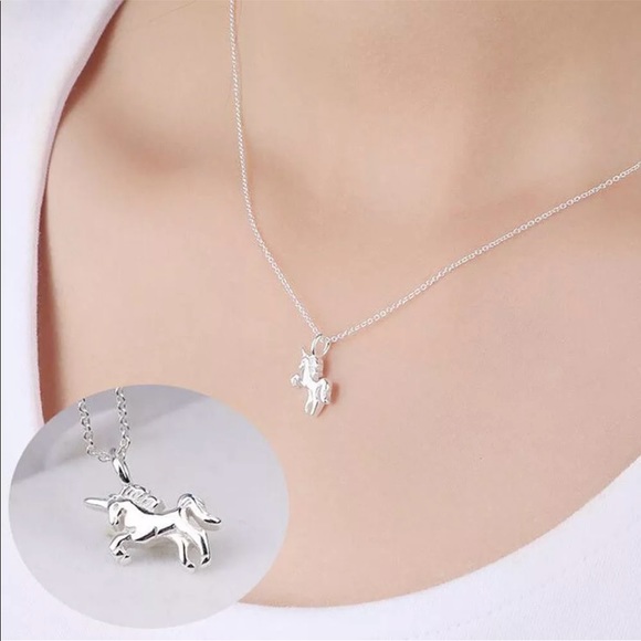 🦄NWT Silver Unicorn Necklace🔮 - Picture 2 of 3